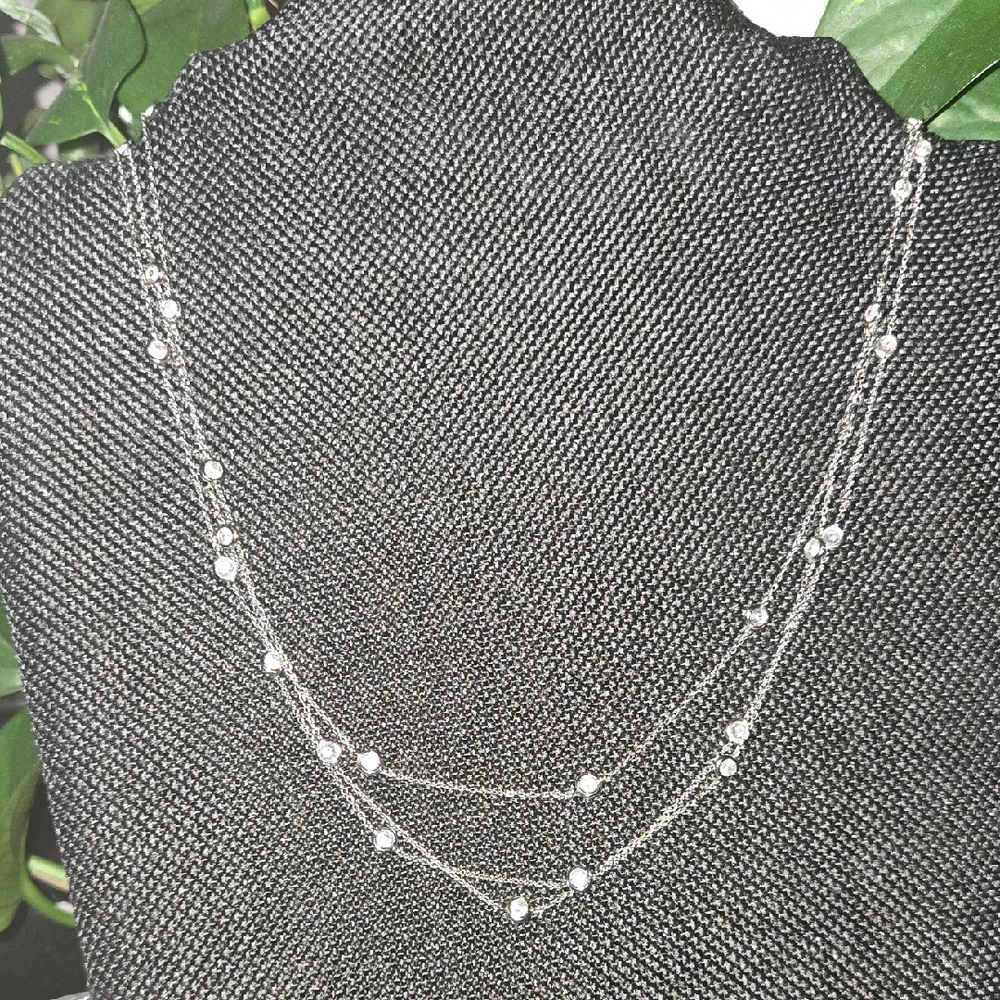 Silver Necklace with Crystal Accents